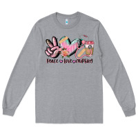 Heather Grey peace love nursing Long Sleeve Tee - CowGirlArtShop
