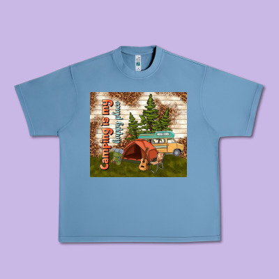 Camping Is My Happy Place Urban Heavy Tee Designed By Tumblerdesignbyshophia