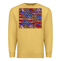 Antique Gold American flag and star leopard Premium Sweatshirt - Artiststas