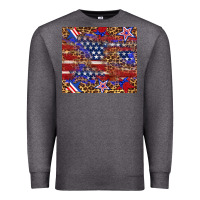 Charcoal Heather American flag and star leopard Premium Sweatshirt - Artiststas