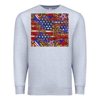 Heather Grey American flag and star leopard Premium Sweatshirt - Artiststas