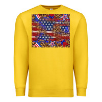 Lemon American flag and star leopard Premium Sweatshirt - Artiststas