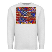 Oatmeal Heather American flag and star leopard Premium Sweatshirt - Artiststas