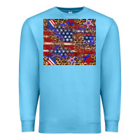 Ocean Blue American flag and star leopard Premium Sweatshirt - Artiststas