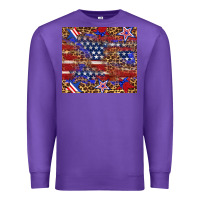 Purple American flag and star leopard Premium Sweatshirt - Artiststas