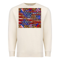 Sandshell American flag and star leopard Premium Sweatshirt - Artiststas