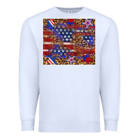 White American flag and star leopard Premium Sweatshirt - Artiststas