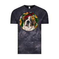Cloud Black Christmas St. Bernard Vintage Tee - RanaPortraitStore