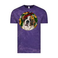 Cloud Purple Christmas St. Bernard Vintage Tee - RanaPortraitStore