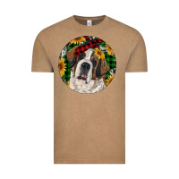 Vintage Coffee Christmas St. Bernard Vintage Tee - RanaPortraitStore
