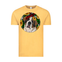 Vintage Mustard Christmas St. Bernard Vintage Tee - RanaPortraitStore