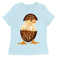 Baby Blue Chick with Leopard Eggshell Ladies Tee - Bettercallsaul