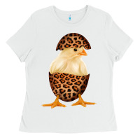 White Chick with Leopard Eggshell Ladies Tee - Bettercallsaul