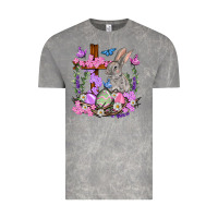 Cloud Rock Easter eggs and Bunny with Cross Easter Day Vintage Tee - HowdyJamesFarm