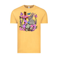 Vintage Mustard Easter eggs and Bunny with Cross Easter Day Vintage Tee - HowdyJamesFarm