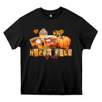 Black happy fall y'all Heavy Core Tee - LillyAllenDesigns