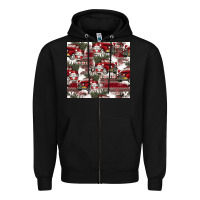 Black vintage christmas car pattern Zipper Hoodie - CowhideDigitalArt
