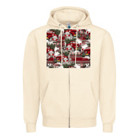 Sandshell vintage christmas car pattern Zipper Hoodie - CowhideDigitalArt