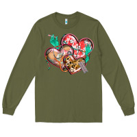 Army Green nurse hearts Long Sleeve Tee - CowGirlArtShop