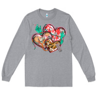 Heather Grey nurse hearts Long Sleeve Tee - CowGirlArtShop