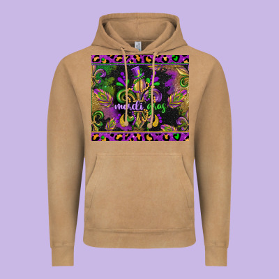 Mardi Gras Fleur De Lis Vintage Hoodie Designed By Cowgirlartshop