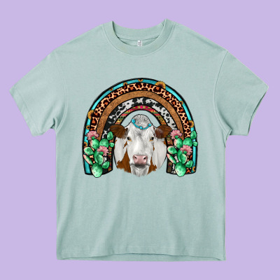 Simmental  Rainbow Heavy Core Tee Designed By Jahusdesignshop