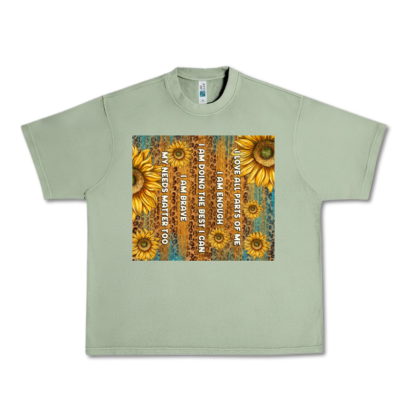 Self Reminders With Sunflowers Urban Heavy Tee by TumblerDesignByShophia | Teevron