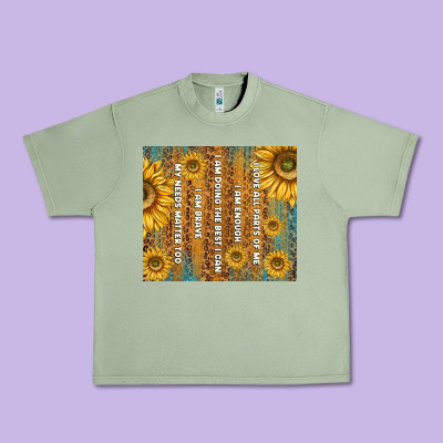 Self Reminders With Sunflowers Urban Heavy Tee Designed By Tumblerdesignbyshophia