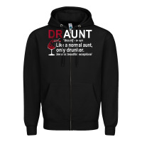 Black Funny Drunk Aunt Definition DRAUNT Gift For Auntie Zipper Hoodie - minhPixels