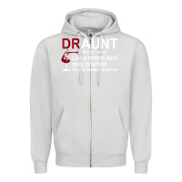 Dove Grey Funny Drunk Aunt Definition DRAUNT Gift For Auntie Zipper Hoodie - minhPixels