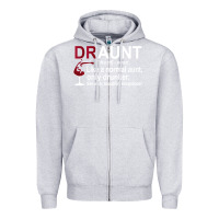 Heather Grey Funny Drunk Aunt Definition DRAUNT Gift For Auntie Zipper Hoodie - minhPixels