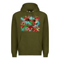 Christmas Plaid Turquoise Glitter Cowhide Premium Hoodie | Teevron