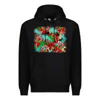 Black Christmas Plaid Turquoise Glitter Cowhide Premium Hoodie - FaDigitalArtStudio