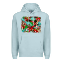 Blue Mist Christmas Plaid Turquoise Glitter Cowhide Premium Hoodie - FaDigitalArtStudio