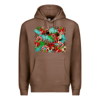 Chestnut Christmas Plaid Turquoise Glitter Cowhide Premium Hoodie - FaDigitalArtStudio