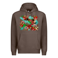 Coffee Christmas Plaid Turquoise Glitter Cowhide Premium Hoodie - FaDigitalArtStudio