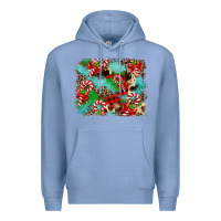 Colony Blue Christmas Plaid Turquoise Glitter Cowhide Premium Hoodie - FaDigitalArtStudio