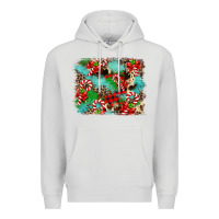 Dove Grey Christmas Plaid Turquoise Glitter Cowhide Premium Hoodie - FaDigitalArtStudio