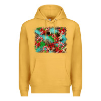 Mustard Christmas Plaid Turquoise Glitter Cowhide Premium Hoodie - FaDigitalArtStudio