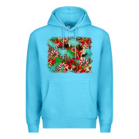 Ocean Blue Christmas Plaid Turquoise Glitter Cowhide Premium Hoodie - FaDigitalArtStudio