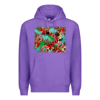 Purple Christmas Plaid Turquoise Glitter Cowhide Premium Hoodie - FaDigitalArtStudio