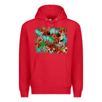 Red Christmas Plaid Turquoise Glitter Cowhide Premium Hoodie - FaDigitalArtStudio