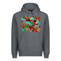 Rock Christmas Plaid Turquoise Glitter Cowhide Premium Hoodie - FaDigitalArtStudio