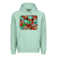 Seafoam Christmas Plaid Turquoise Glitter Cowhide Premium Hoodie - FaDigitalArtStudio