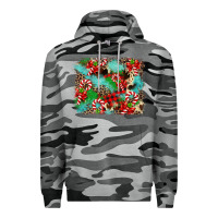 Slate Camo Christmas Plaid Turquoise Glitter Cowhide Premium Hoodie - FaDigitalArtStudio
