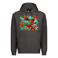 Smoke Christmas Plaid Turquoise Glitter Cowhide Premium Hoodie - FaDigitalArtStudio