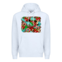 White Christmas Plaid Turquoise Glitter Cowhide Premium Hoodie - FaDigitalArtStudio