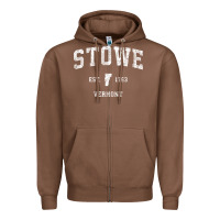 Chestnut Stowe Vermont Vt Vintage Athletic Sports Zipper Hoodie - minhPixels