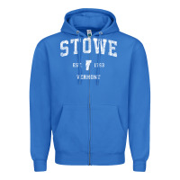 True Royal Stowe Vermont Vt Vintage Athletic Sports Zipper Hoodie - minhPixels