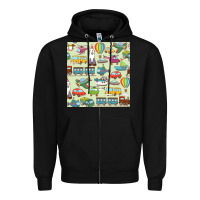 Black Planes, Trains, and Automobiles pattern Chiffon Top Zipper Hoodie - minhPixels